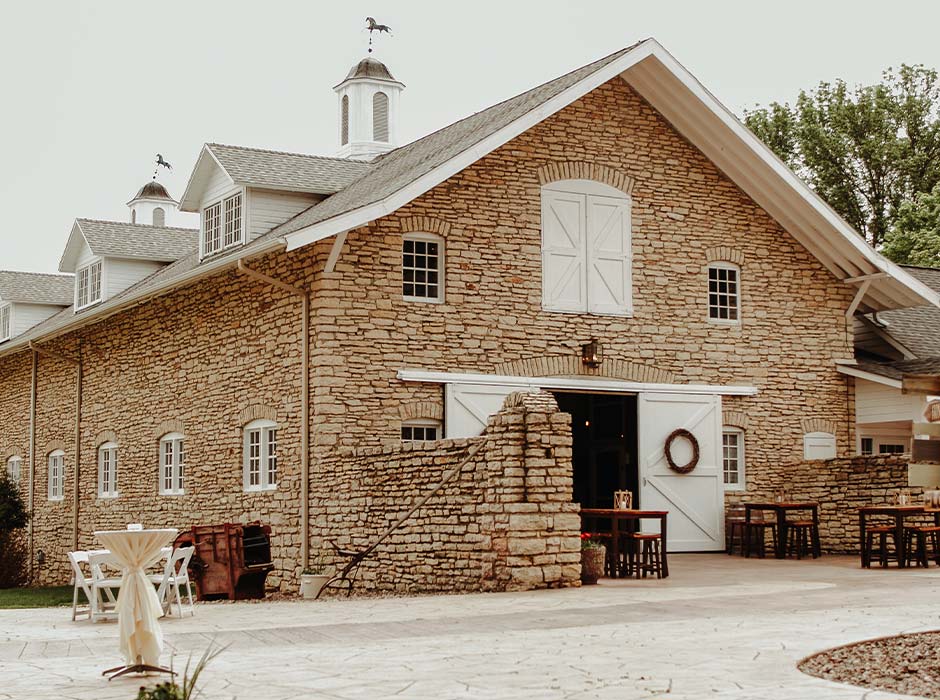 Special events and banquets are held in the historic Rochester, MN Mayowood Stone Barn Carriage Way